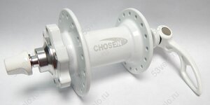 Втулка перед 32Н Chosen Disc А-4081В, закрытый подшипник, белая, с эксц-м