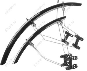 Крылья 28" M-WAVE 33мм черн металлопласт. укорочен. шоссе с усами (5-385061)