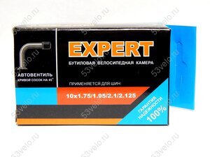 Камера 10х1,75/1,95/2,1/2,125 EXPERT A/V ГНУТЫЙ вентиль (Фастрон)