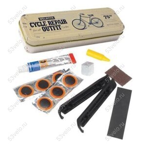 Аптечка WELDTITE VINTAGE 6 суперзап, заплат.для покрыш, шкурка, клей, мелок, карандаш, монтир 7-01075 Аптечка WELDTITE VINTAGE 6 суперзап, заплат.для покрыш, шкурка, клей, мелок, карандаш, монтир 7-01075