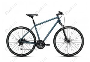 Велосипед 28" Merida Crossway 100 (2021) S Teal-Blue/Silver-Blue/Lime